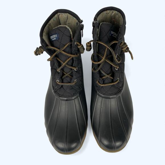 Sperry Women's Saltwater Quilted Duck Boots - Black Size 10 #STS94063 - Picture 2 of 8